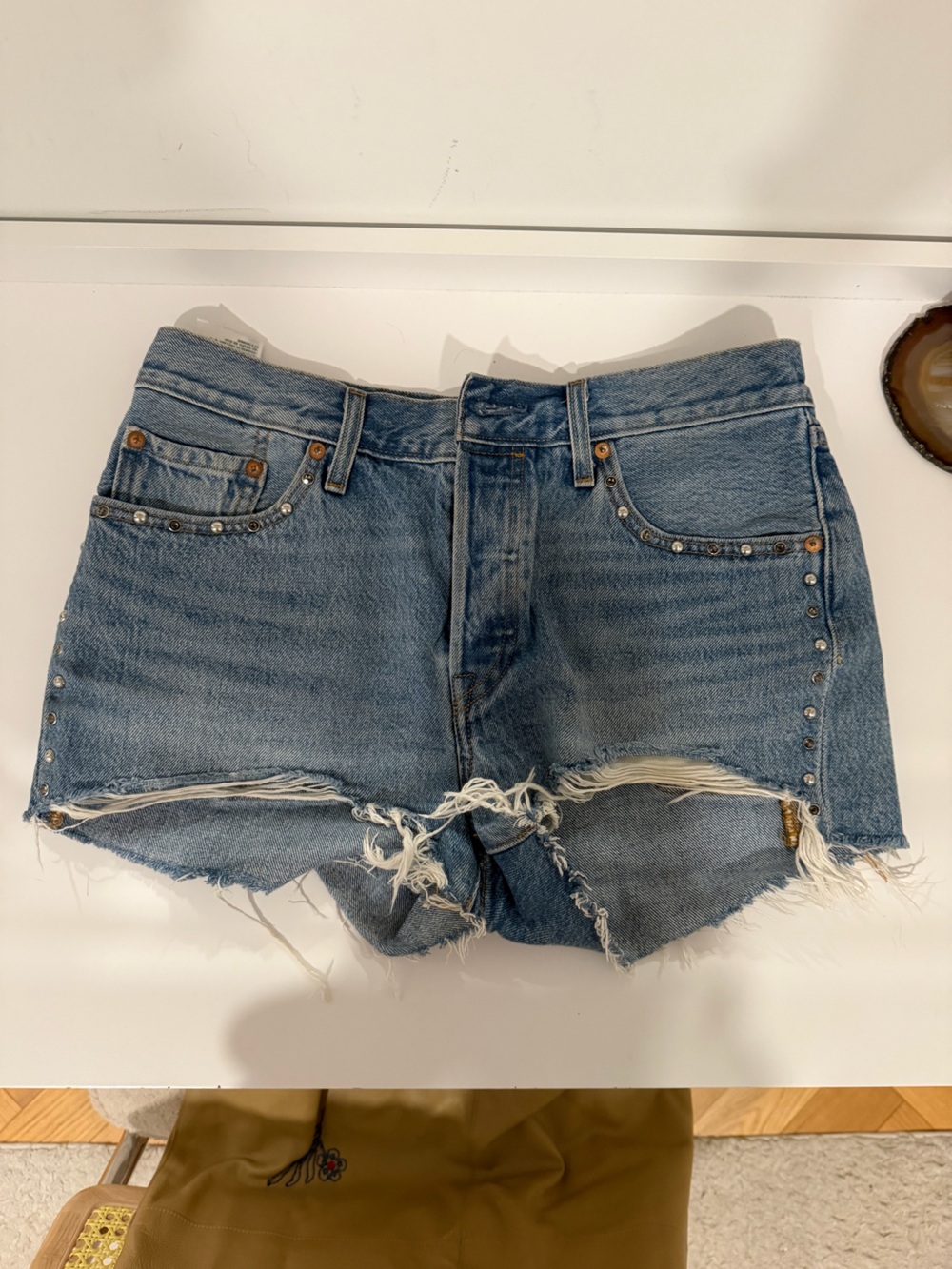 Studded Levis Jean Shorts with Studs